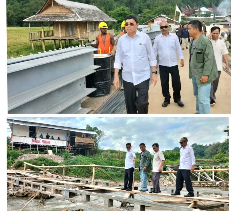 Pantau Pekerjaan Jembatan di Ne’ Gandeng, Bupati Toraja Utara: Minggu Kedua Bulan Desember Selesai